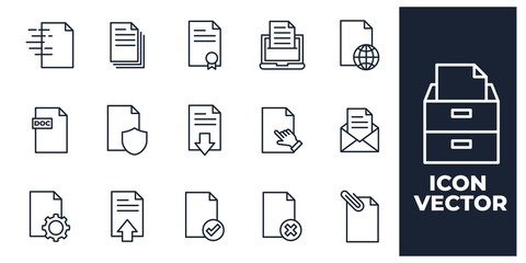 set of Document elements symbol template for graphic and web design collection logo vector illustration