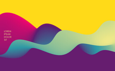 Abstract wavy background with gradient colors. Trendy liquid design. Modern pattern. Vector illustration for banners, flyers and presentation.