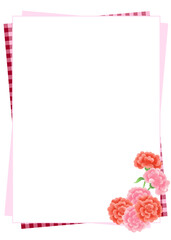カーネーションをモチーフにしたグリーティング素材／Greeting material with carnation motif