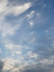 Fototapeta premium blue sky with clouds during sunset, Tokyo, March 9th, 2022