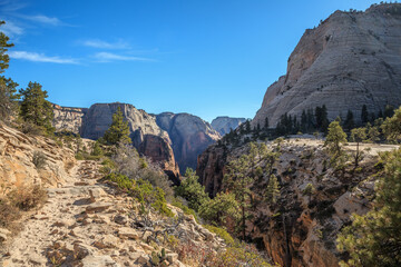 Fototapeta na wymiar West Rim Hike Trail Views, Zion National Park, Utah