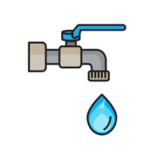 Fototapeta premium dripping water faucet icon vector illustration