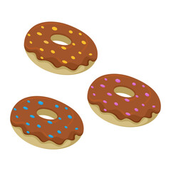 Donut set illustration. Isolated on white background.