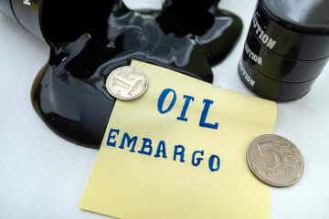 Sanctions and regulation of Russian actions on the territory of Ukraine spilled oil barrels