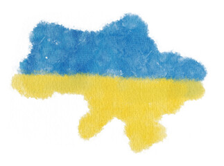 Ukraine watercolor illustration. Stand with Ukraine. Yellow and blue abstract