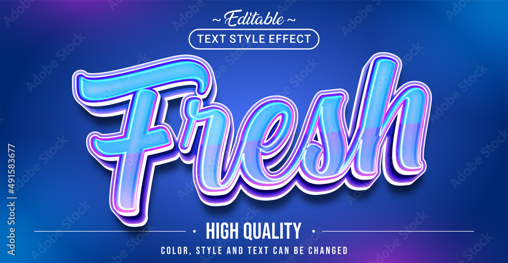 Poster Editable text style effect - Fresh text style theme.