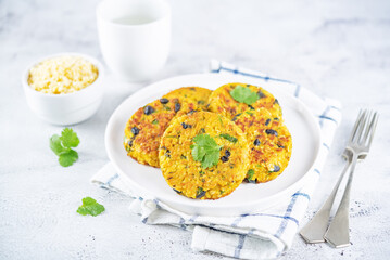 Millet Black Beans Oats Cilantro Burgers