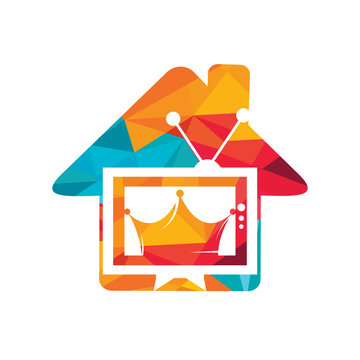 King TV vector logo design template. Royal film logo design vector.
