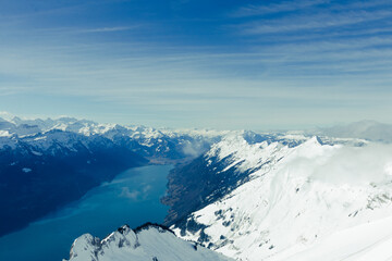 Wonderfull swiss Bernese highlands with the lake of Brienz