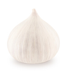 Whole fresh garlic isolated on white background.
