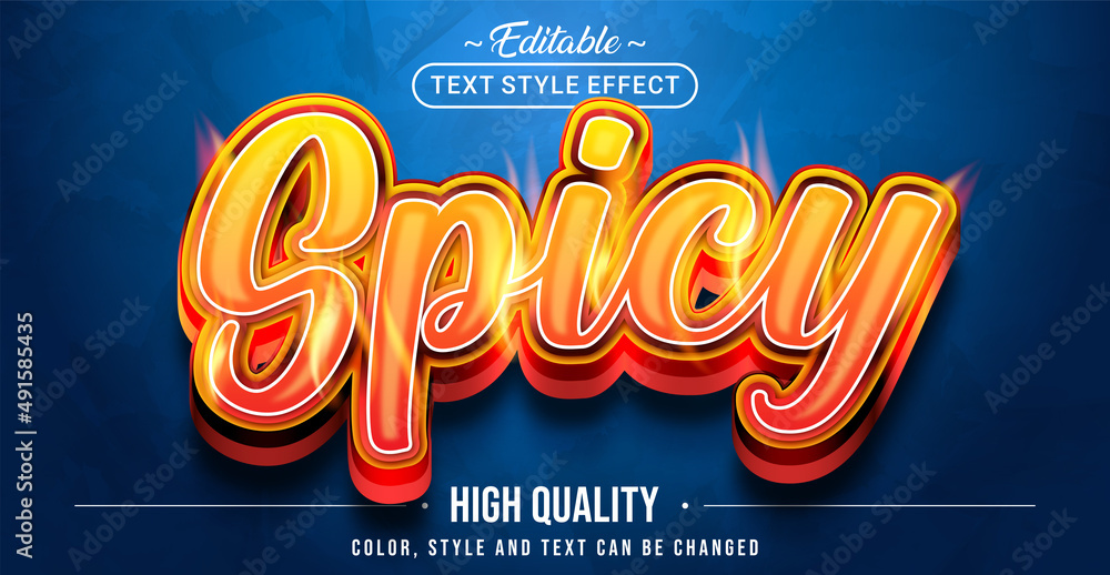 Poster Editable text style effect - Hot Spicy text style theme.