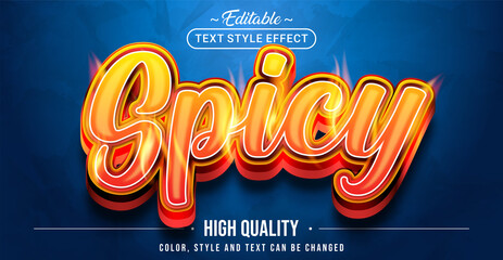 Editable text style effect - Hot Spicy text style theme. - obrazy, fototapety, plakaty