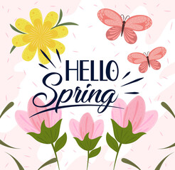 hello spring flowers