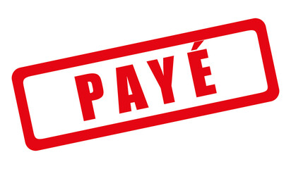 Tampon rouge payé. Icône vectoriel.