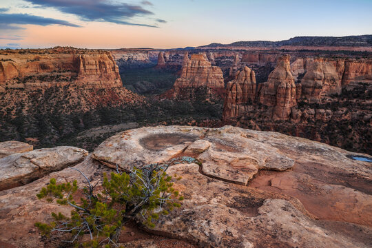 Sunset on the Cliffs of Colorado National Monument, Grand Junction, Colorado