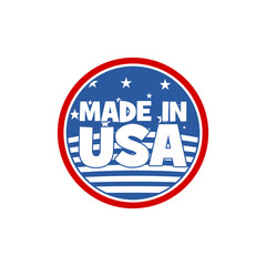 Made in USA badge icon isolated on white background