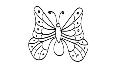 Butterfly line design silhouette. Hand drawn minimalism style vector illustration