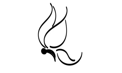 Obraz premium Butterfly line design silhouette. Hand drawn minimalism style vector illustration