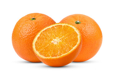 Orange fruits isolated on white