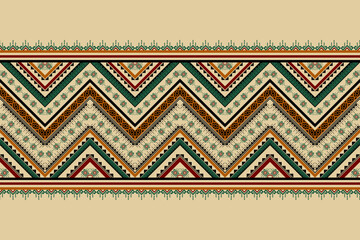 Ethnic Indian pattern traditional. Geometric pattern in tribal. Border decoration. Design for background, wallpaper, vector illustration, textile, fabric, clothing, batik, carpet, embroidery.