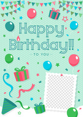 Happy birthday greeting card vector illustration