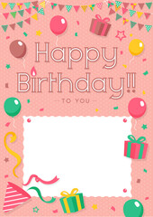 Happy birthday greeting card vector illustration