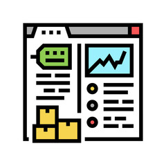 stock levels report color icon vector. stock levels report sign. isolated symbol illustration