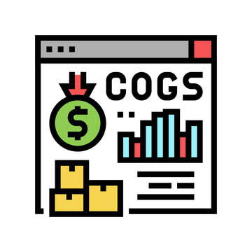cost of goods sold cogs report color icon vector. cost of goods sold cogs report sign. isolated symbol illustration