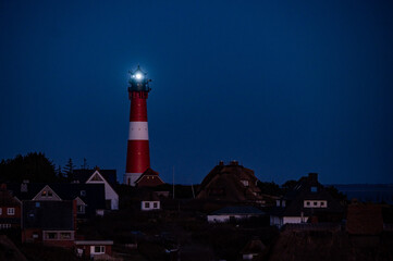 Leuchtturm Hörnum bei Nacht