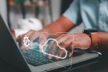 Business men select the technology data of the financial business, finance, uncle and capital by...
