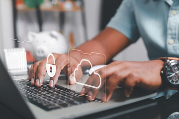 Business men select the technology data of the financial business, finance, uncle and capital by...