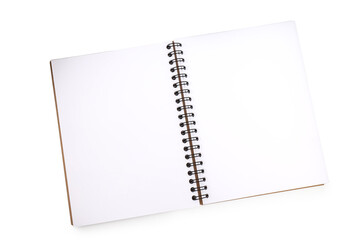 Notebook isolated on white background, blank space for text