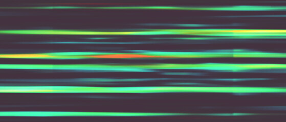 Green abstract motion blur background. Horror pattern with color lines. Different shades and thickness. Metallic pattern industry, technology background. 3D illustration