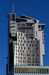 Fototapeta premium The top of the skyscraper in the port of Gdynia