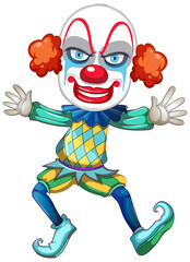 Colourful clown cartoon character