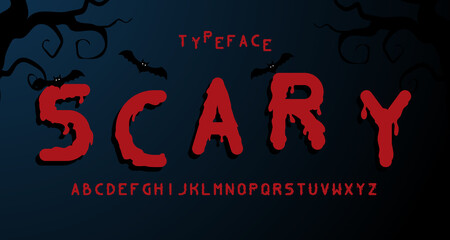 Scary horror alphabet font