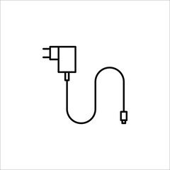 Mobile phone charger icon. Outline mobile phone charger vector icon for web design isolated on white background. eps 10