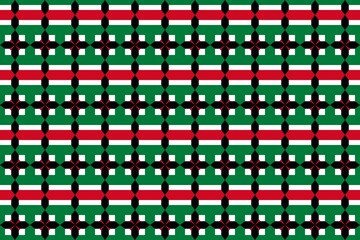 Geometric pattern in the colors of the national flag of Kuwait. The colors of Kuwait.