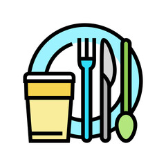 tableware plastic color icon vector. tableware plastic sign. isolated symbol illustration