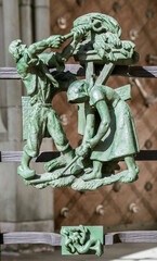 Zodiac sign statue on the railing of Saint Vitus cathedral
