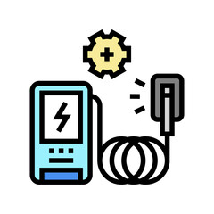 ev charger installation color icon vector. ev charger installation sign. isolated symbol illustration