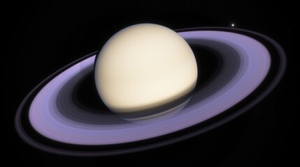 Fantastic planet, Saturn rings. Gas giant planet with an asteroid ring around its orbit in space. Space science fiction. 3d render