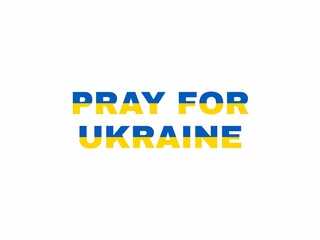 illustration message pray for ukraine on white background