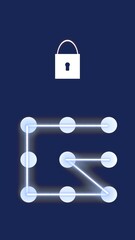 vertical illustration of the unlock pattern of a technology screen