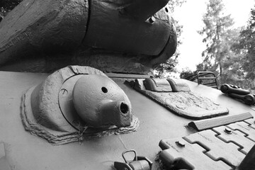Russischer T34 Panzer, der an den Kämpfen um Berlin teilnahm