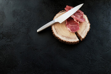 sliced raw pork meat
