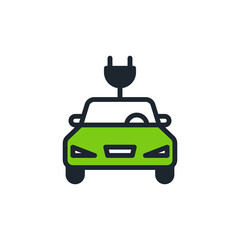 Electric car icon, Vector and Illustration.