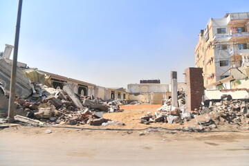 city, building, street, road, architecture, urban, downtown, cityscape, skyline, syria, skyscraper, business, office, buildings, travel, cairo, ruined houses, sky, tower