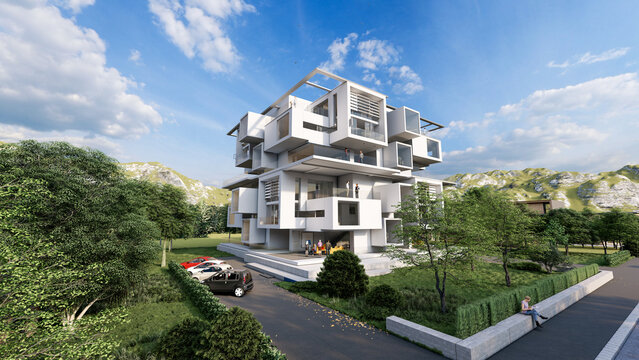 Modern upscale residential building