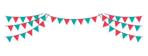 Fototapeta premium Bunting garland (pennant flags) decoration illustration